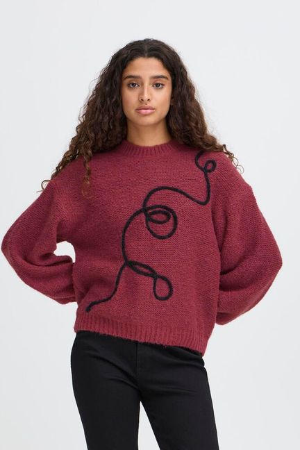 ICHI Catrina Pullover - Maroon
