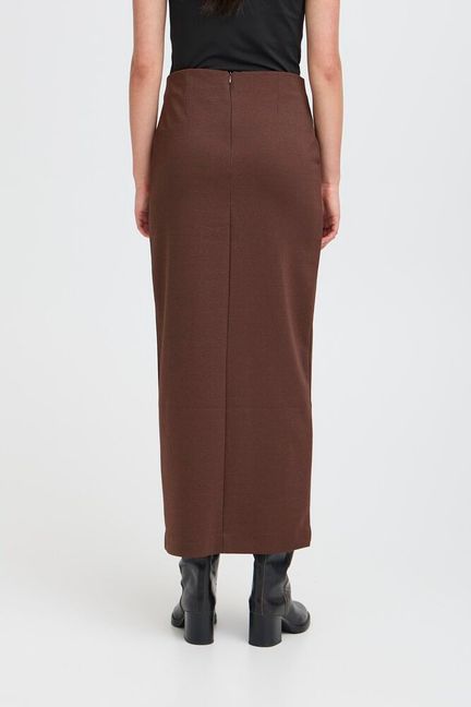 ICHI Kate Woolley Skirt - Coffee Bean