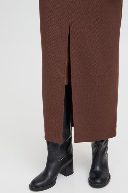 ICHI Kate Woolley Skirt - Coffee Bean