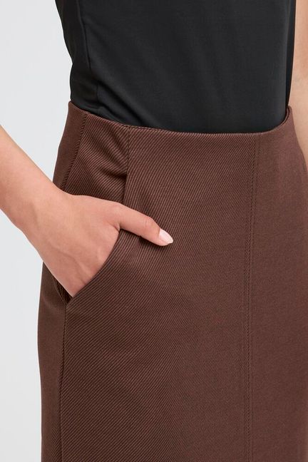 ICHI Kate Woolley Skirt - Coffee Bean