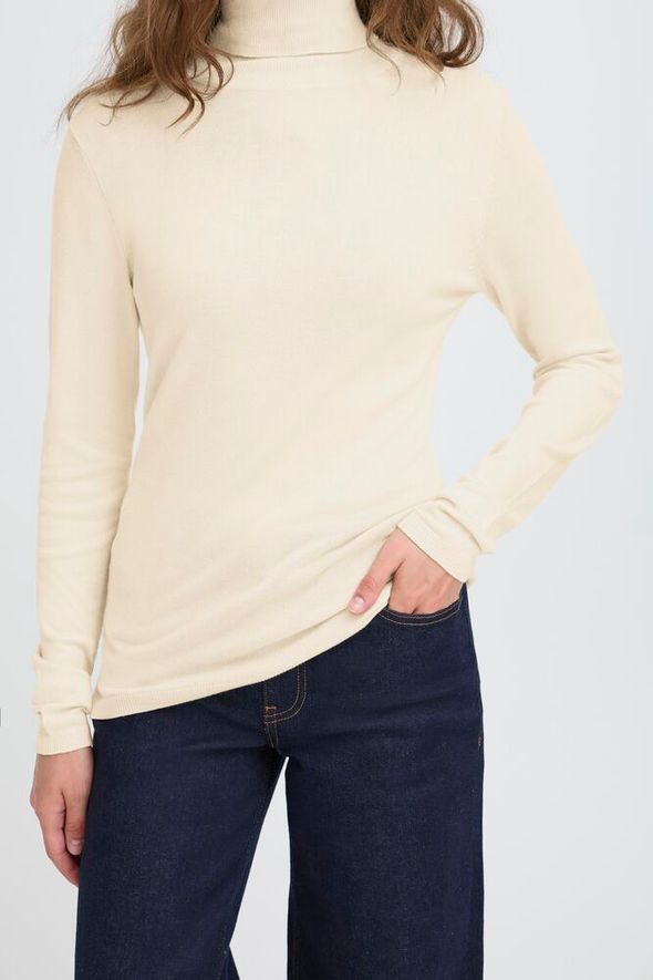 ICHI Mafa Polo Top - Almond Milk