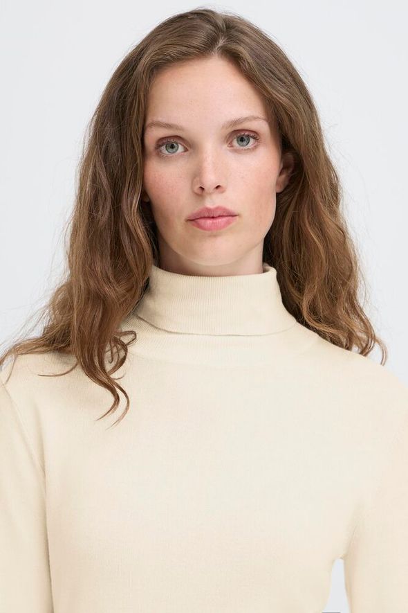 ICHI Mafa Polo Top - Almond Milk