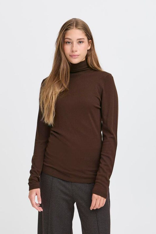 ICHI Mafa Polo Top - Coffee Bean