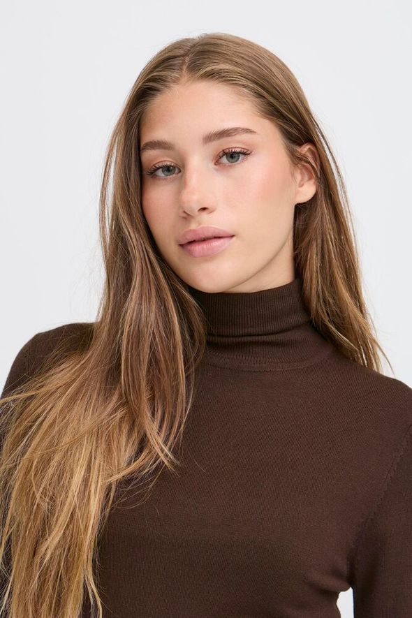 ICHI Mafa Polo Top - Coffee Bean