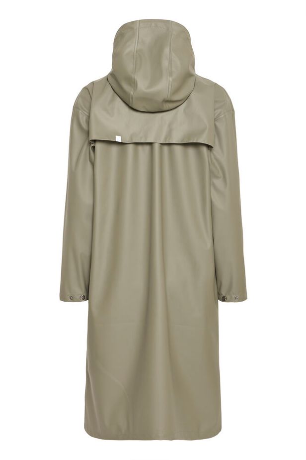 ICHI Tazi Long Rain Mac -Mulled Basil Green
