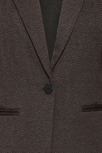 ICHI Kate Jacquard Blazer - Black / Brown Herringbone