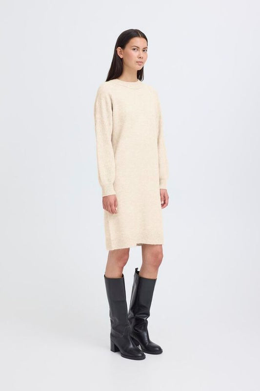 ICHI Asdis Dress - Oatmeal