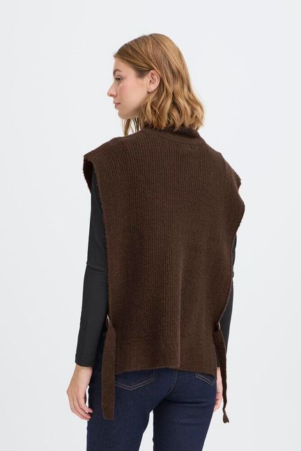 ICHI Maise Poncho - Coffee Bean