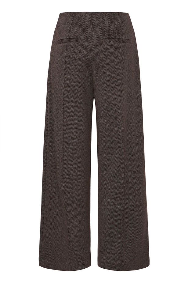 ICHI Kate Jacquard Pants - Black/Brown Herringbone