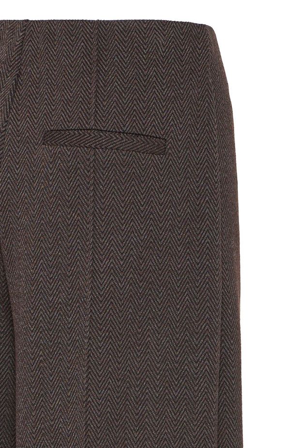 ICHI Kate Jacquard Pants - Black/Brown Herringbone