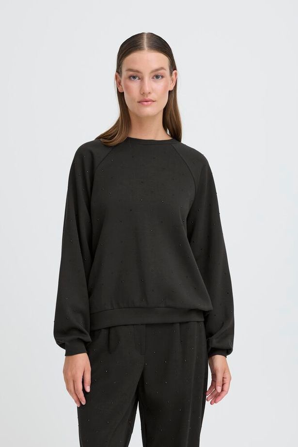 ICHI Amias Long Sleeve Jumper - Black