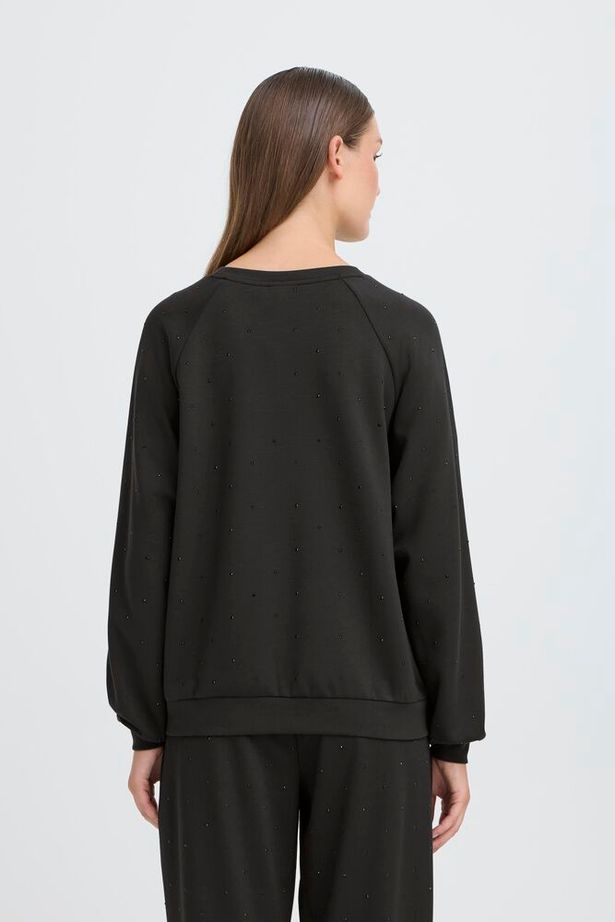 ICHI Amias Long Sleeve Jumper - Black