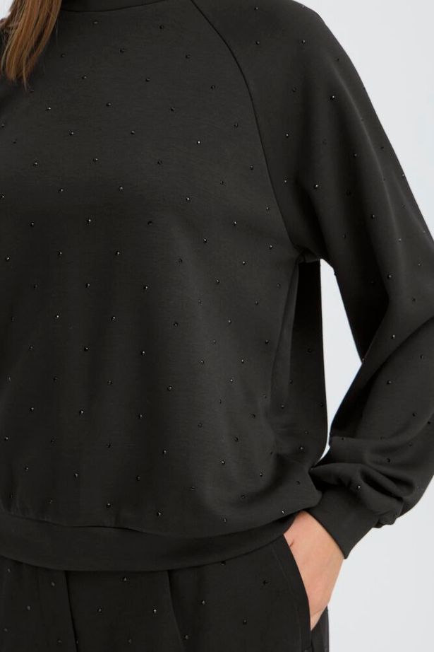 ICHI Amias Long Sleeve Jumper - Black