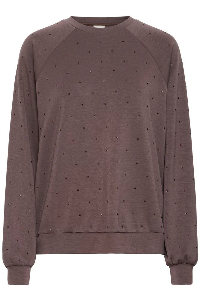 ICHI Amias Long Sleeve Jumper - Shale