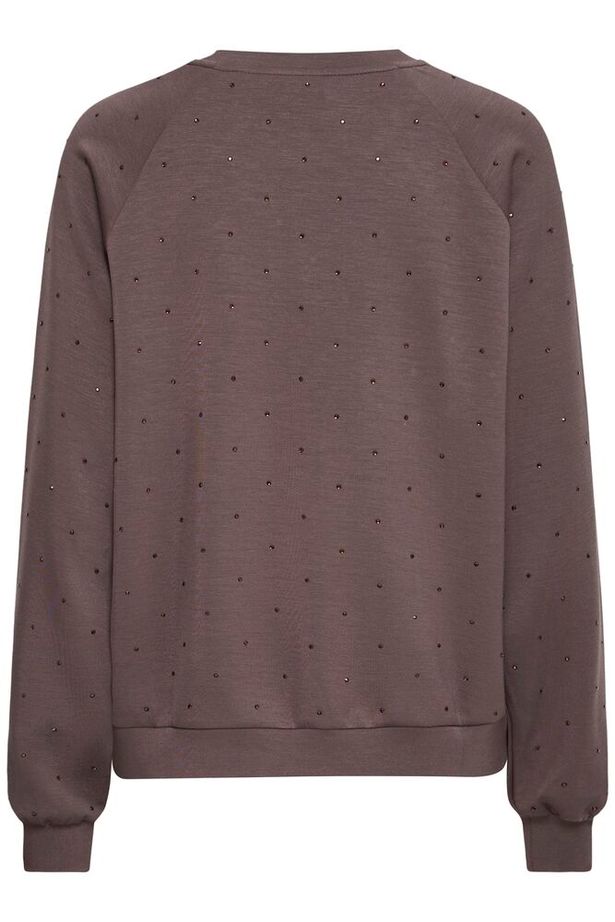 ICHI Amias Long Sleeve Jumper - Shale