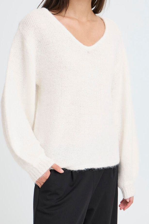 ICHI Dabria Jumper - Cloud Dancer White