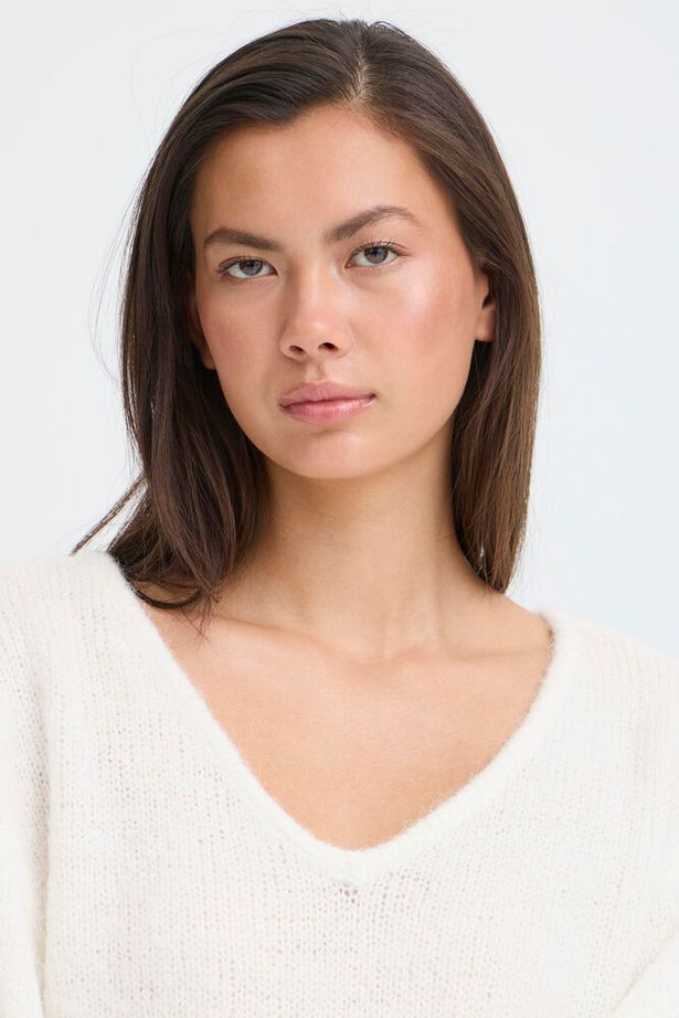 ICHI Dabria Jumper - Cloud Dancer White