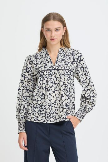 ICHI Kelia Blouse - Birch Flowers