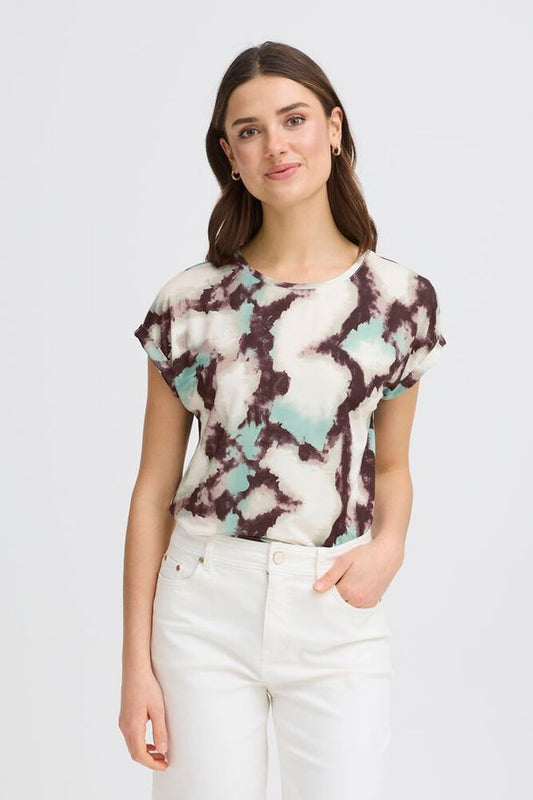 Fransa Seen T-Shirt - Marble Creme