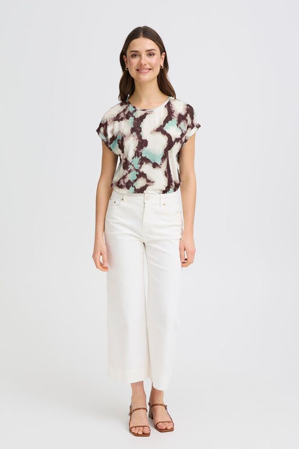 Fransa Seen T-Shirt - Marble Creme