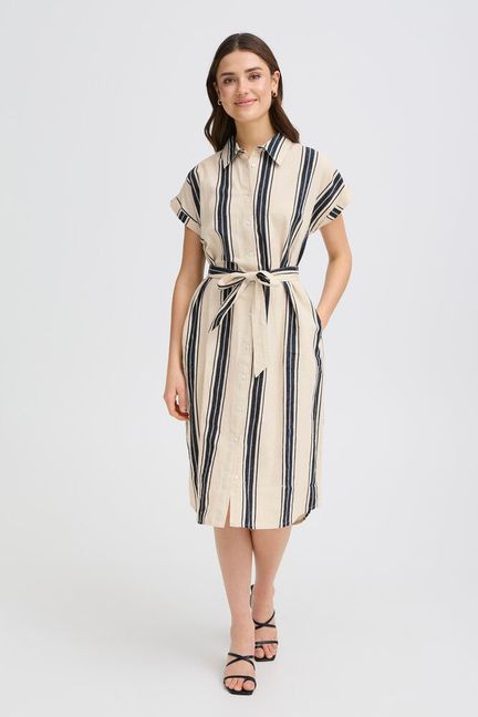 Fransa Maddie Dress - Wide Stripe