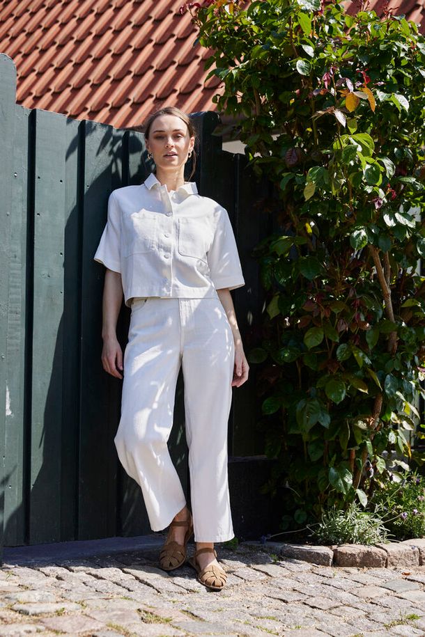 Fransa Evelyn Pants - Whisper White
