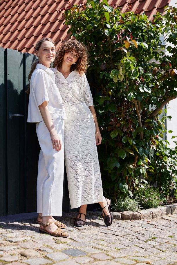 Fransa Evelyn Pants - Whisper White