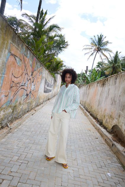 ICHI Ziggy Wide Pants - Birch