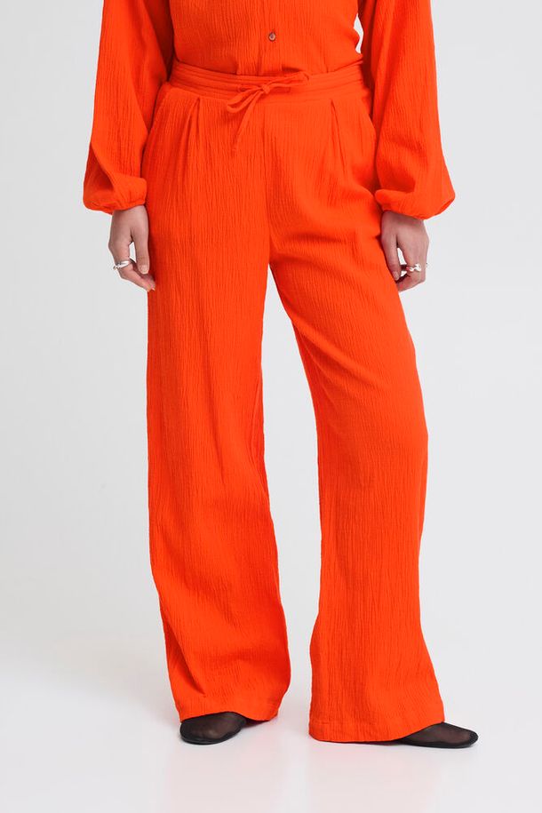 ICHI Lifana Pants - Fiery Red