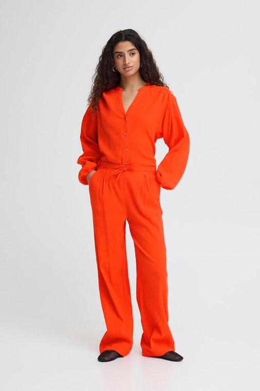 ICHI Lifana Pants - Fiery Red