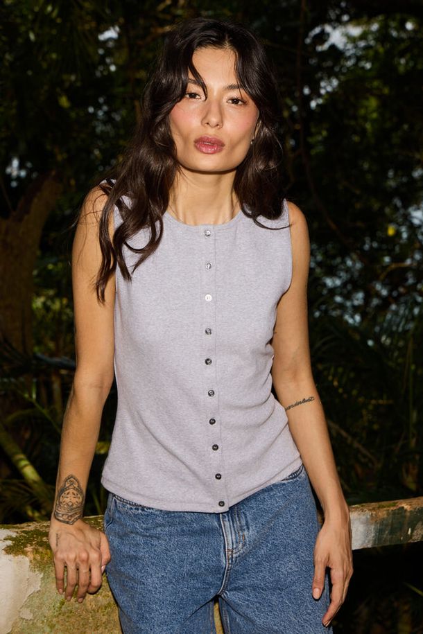ICHI Palma Top - Grey