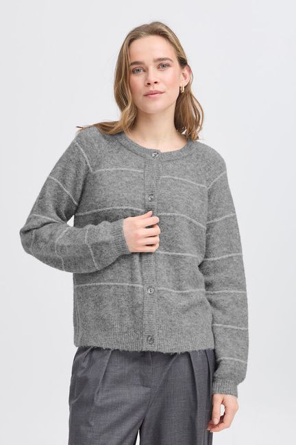 Fransa Kendra Cardigan - Asphalt Melange