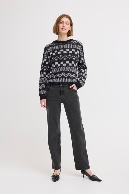 ICHI Nolia Denim Jeans - Washed Black
