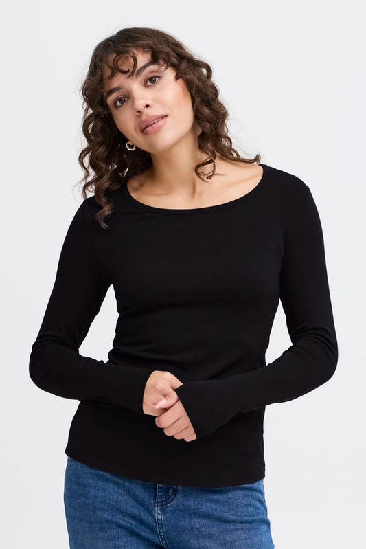 Fransa Basic T-Shirt -Black