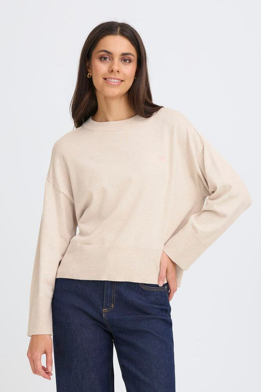 Fransa Melani Pullover - Oatmeal