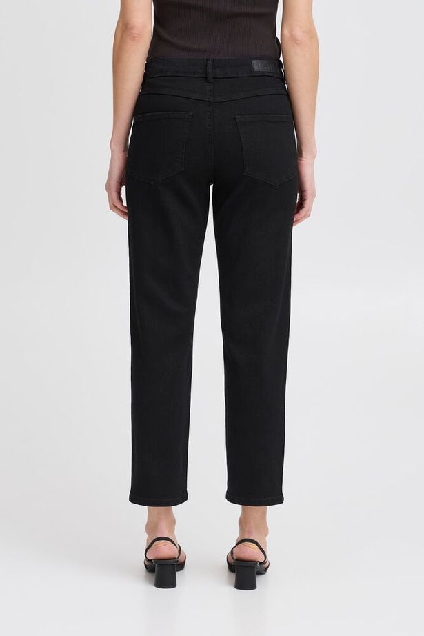 ICHI Wiggy Raven Cropped Jeans - Black