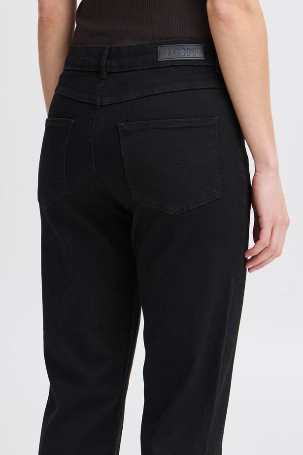 ICHI Wiggy Raven Cropped Jeans - Black