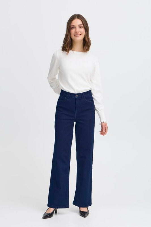 Fransa Luxe Hanna Jeans - Dark Blue Denim