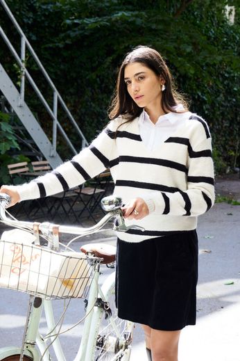 ICHI Kamara Pullover - Meteorite Stripe