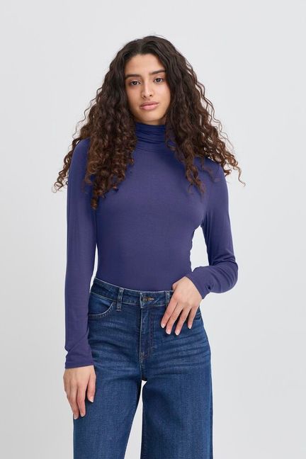 ICHI Philuca Polo Top - Patrior Blue