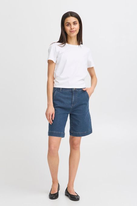 Fransa Denima Shorts - Mid Blue