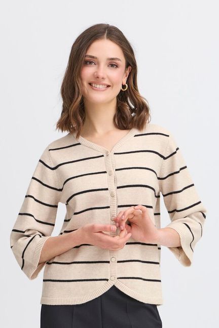 Fransa Bitte Cardigan - Limestone Melan