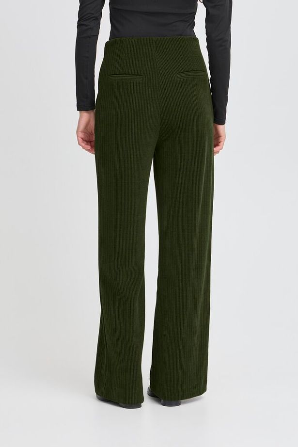 ICHI Kate Corduroy Trousers - Rifle Green