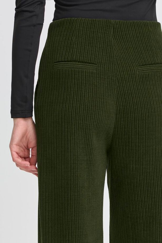 ICHI Kate Corduroy Trousers - Rifle Green