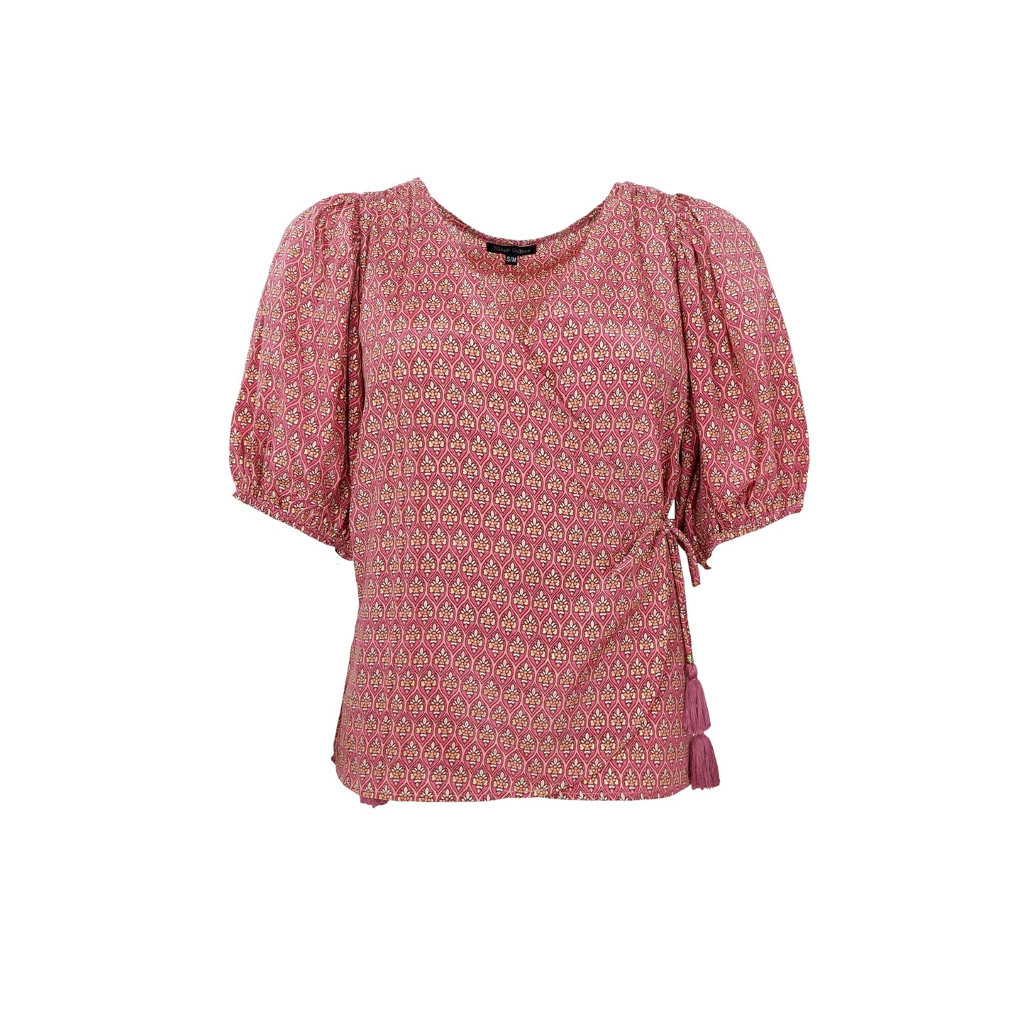 BC Luna Puff Sleeve Wrap Blouse - Indie Berry