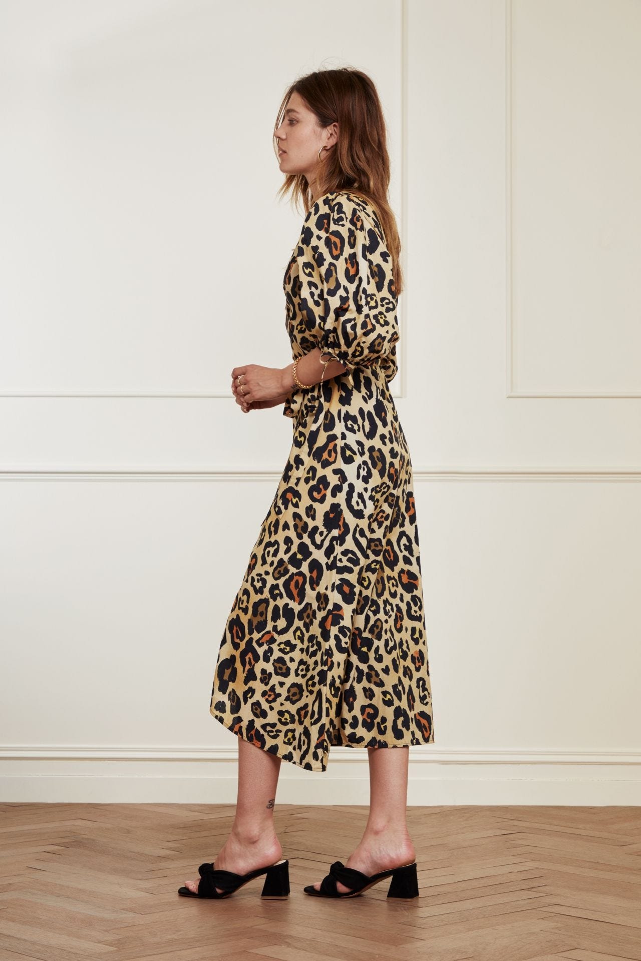 Mila animal print wrap dress best sale