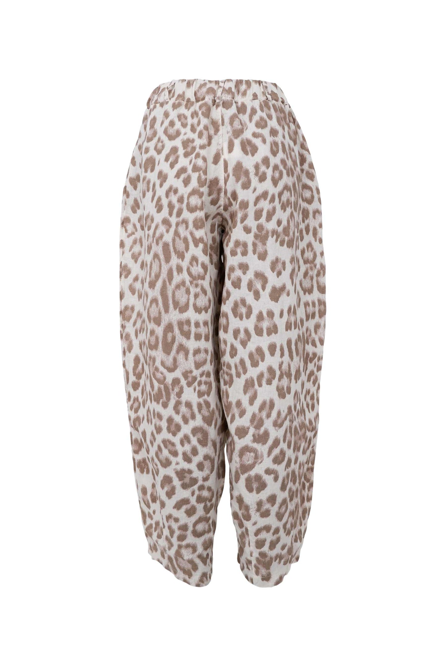 BC Melina Barrel Linen Pants - Nougat Leo