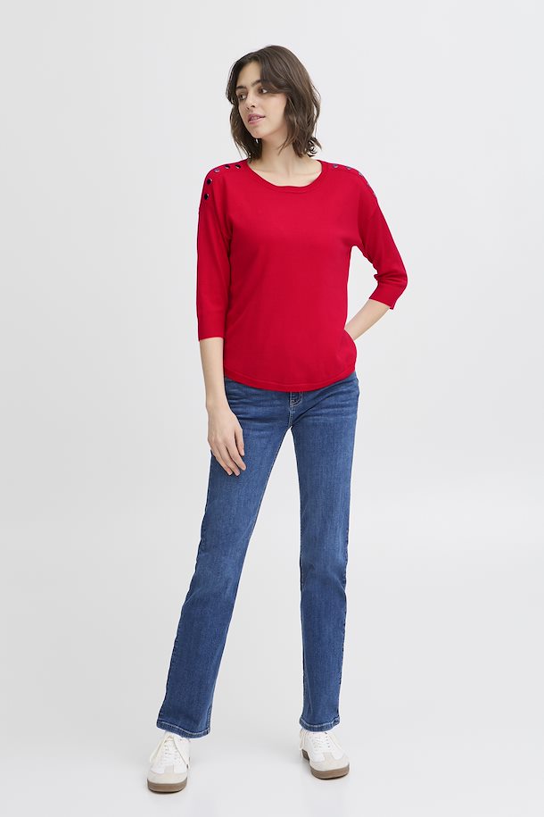 Fransa Basic Pullover - Red