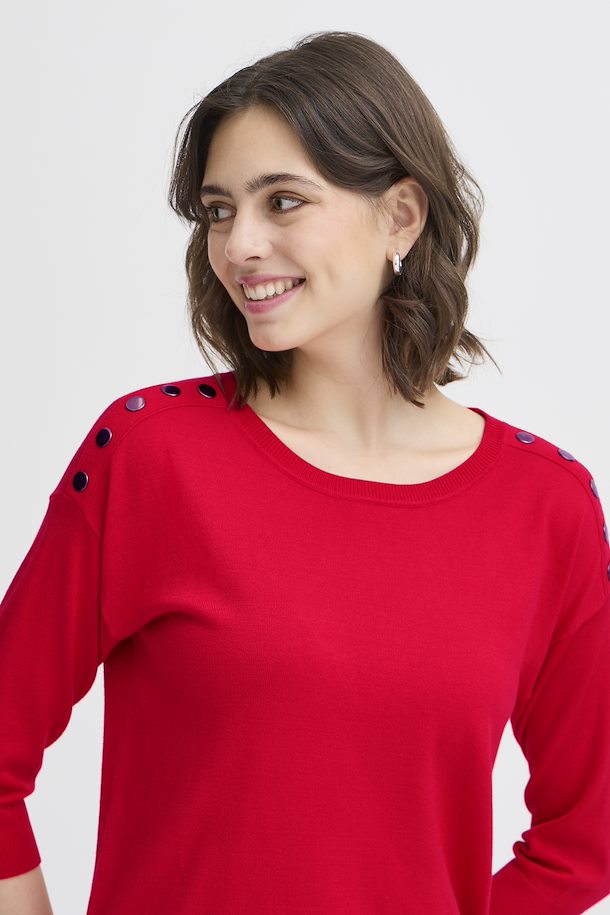 Fransa Basic Pullover - Red