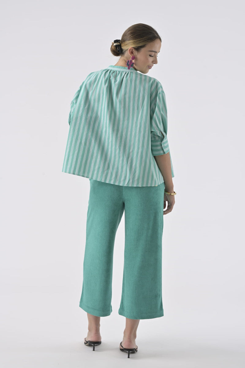 Orfeo Simone Shirt - Rayures Turqoises